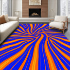 Vibrant Blue Orange Swirl Energy Rug
