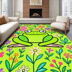 Happy Frog Floral Garden Rug