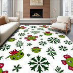 Festive Green Creature Snowflake Garland Rug