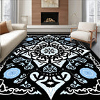 Frosted Ice Snowflake Mandala Rug