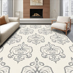 Vintage Gray Damask Scroll Rug