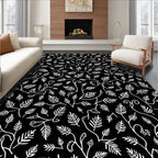 Botanical White Vine Scroll Rug