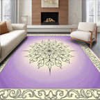 Vintage Lavender Floral Medallion Rug