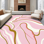 Retro Pink Swirls with Gold Inlay Rug
