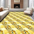 Golden Reflective Abstract Cubes Rug