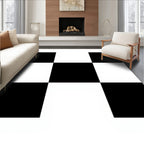 Classic Black White Checkered Square Rug