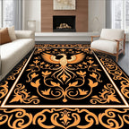 Golden Phoenix Black Floral Border Rug