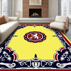 Yellow Lion Medallion Border Rug