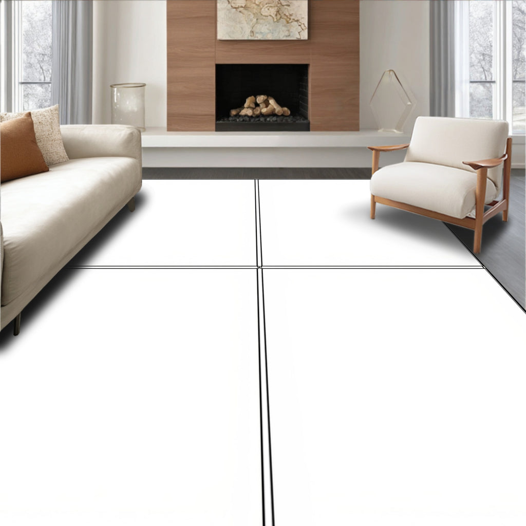 Geometric Black White Grid Rug