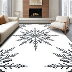 Silver Snowflake Repeating Ornament Rug