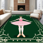 Pink Ballerina Crowned Emerald Border Rug