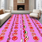 Red White Swirl Candy Stripes Rug