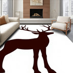 Majestic Brown Stag Silhouette Rug