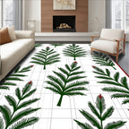 Green Fern Medallion Grid Rug