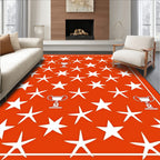 Vibrant Orange Star Trophy Collage Rug