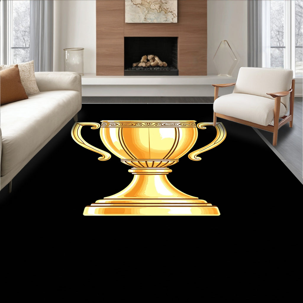 Golden Trophy With Ornate Band Rug