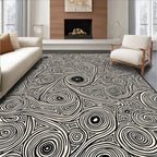 Ink Swirls on Cream Rug