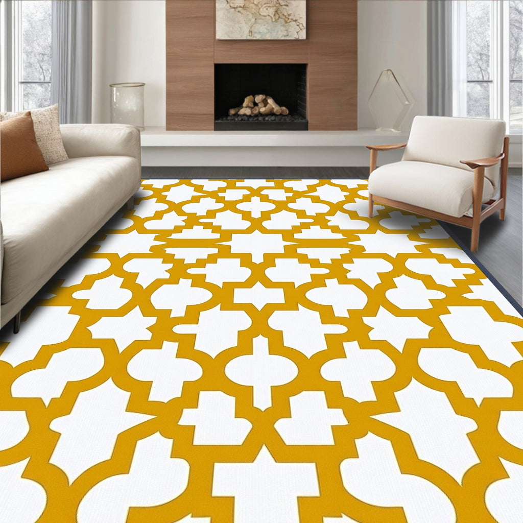 Golden Quatrefoil Lattice Geometric Rug
