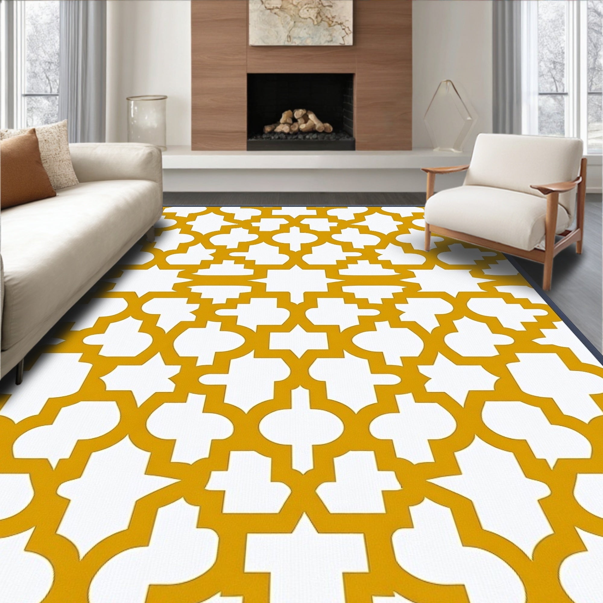 Golden Quatrefoil Lattice Geometric Rug