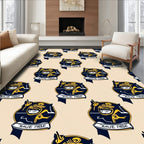 Navy Yellow Crest Shield Emblem Rug