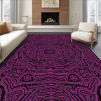 Vibrant Magenta Labyrinthine Lines Rug