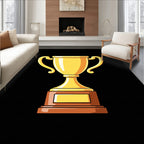 Golden Trophy With Award Plate Rug