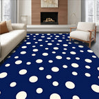 Navy Cream Polka Dot Scatter Rug