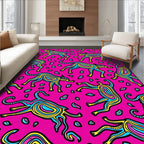 Vibrant Pink Abstract Canine Flock Rug