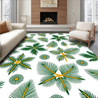 Green Yellow Fern Abstract Rug