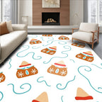 Brownhouses with Snowflakes and Swirls Rug
