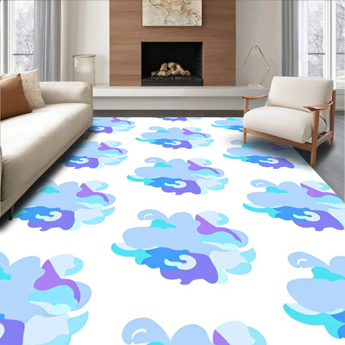 Abstract Blue Purple Cloud Cluster Rug
