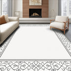 Geometric Grey Vine Border Rug