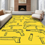 Yellow Outline Weapon Collection Rug