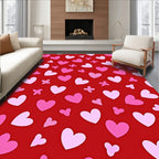 Red Pink Hearts Scatter Rug