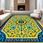 Golden Turquoise Star Medallion Rug