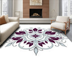 Plum Swirl Floral Medallion Rug