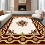 Rich Burgundy Gold Crested Medallion Rug