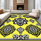 Vibrant Marigold Floral Medallion Rug