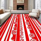 Bold Red Spiral Stripe Rug