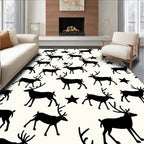 Black Reindeer Star Silhouette Rug