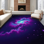 Vibrant Cosmic Nebula Swirl Rug