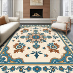Orchid Blue Brown Floral Medallion Rug