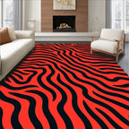 Bold Red Black Zebra Stripes Rug