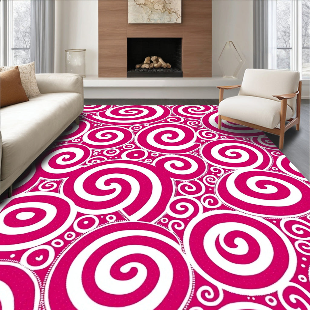 Vibrant Pink Swirl Medley Rug