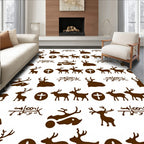 Brown Deer Forest Meadow Rune Rug