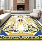 Sacred Figures Blue Gold Border Rug