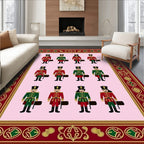 Crimson Green Soldier Collection Frame Rug