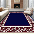 Crimson Cream Scrollwork Border Rug