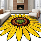 Sunny Yellow Sunflower Mandala Rug