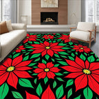 Bold Red Poinsettia Garden Rug